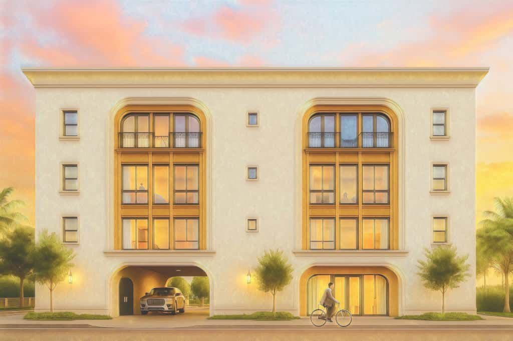Limonaia facade at sunset
